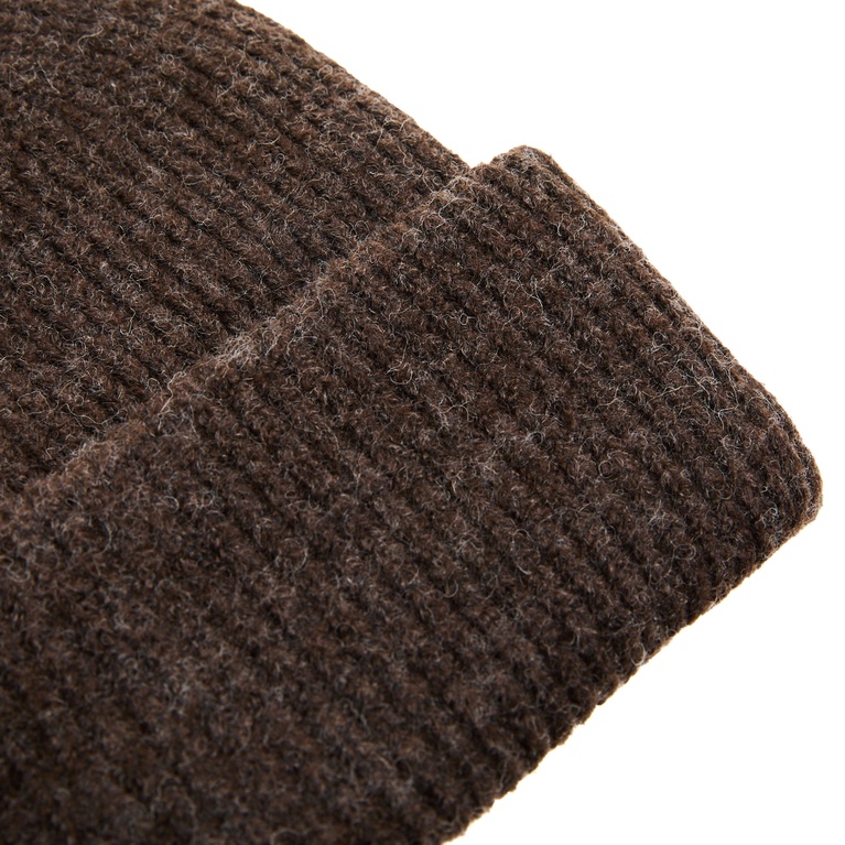 Rib-knit beanie "Bim" Brown melange